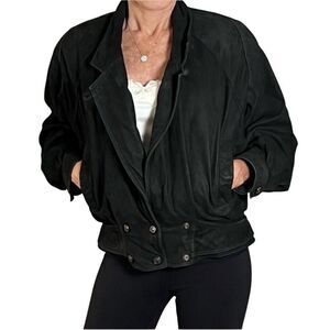 Leather Bomber Coat Thinsulate Vintage 80s 90s Black Adventure Bound Wilson’s M